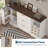 63 Inch Farmhouse Sideboard Buffet with Drawer  Adjustable Shelves,Kitchen Island with Door-Back Rack for Snacks,Coffee Bar Buffet  with Wine Racks Storage for Kitchen Entryway White and Walnut-636630487
