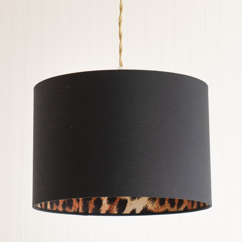 Aljet Blended Fabric Drum Lamp Shade ( Slip-On ) in Black, 20.5cm H x 30.5cm W x 30.5cm D