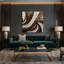 Art mural horizontal rayé sur toile brun bronze-268505393