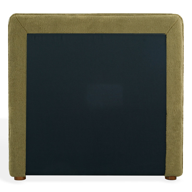Callahan Upholstered Bed, Olive Green Faux Sherpa, Twin