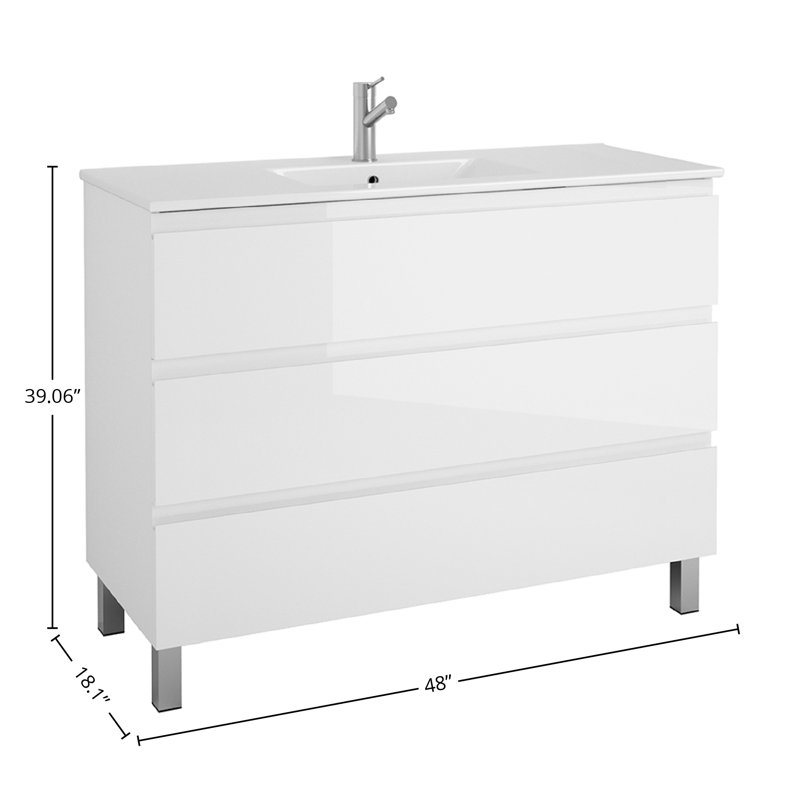 Bathroom Vanity Cabinet COSTA Collection by DAX, White