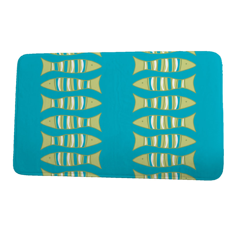 Tapis de bain Dominguez, H 18 po x L 30 po, Turquoise