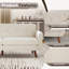 Delanie Cattaleya 78" Mid Century Modern Square Arms Linen Upholstered Sofa-2145373156