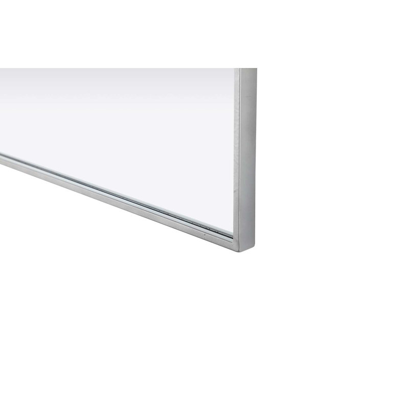 Notched Metal Mirror 22x36 inch in Silver, Silver, 36" x 22"