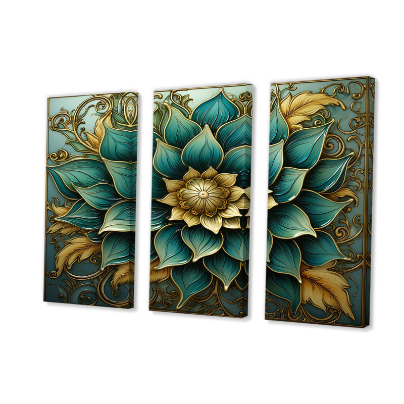 Boho, art mural toile Mandala, H 40 po x l 60 po x P 1 po