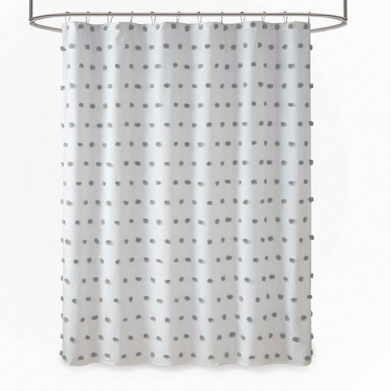 Rideau de douche en coton jacquard 1 pièce, Gris