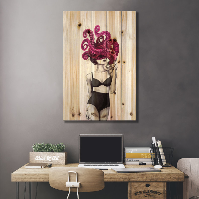 Ocean by Laura Graves - Unframed Graphic Art on Wood, 18" W x 26" H