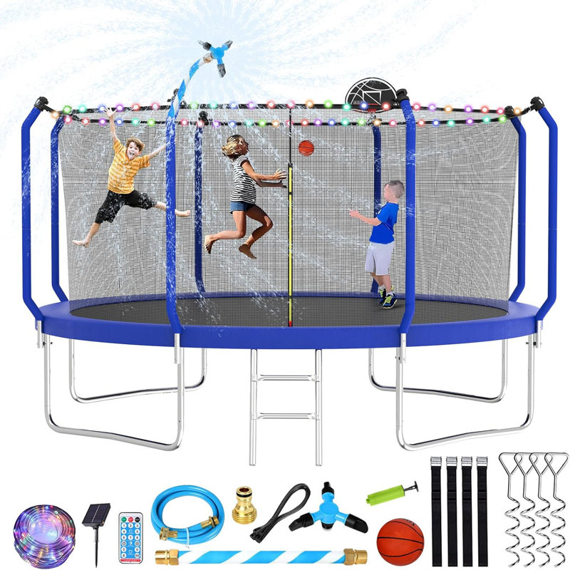 Trampoline de jardin rond avec enceinte sécuritaire Sapphome