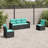 Ebern Designs 5 Piece Patio Sofa Set With Cushions Black Poly Rattan-101948843