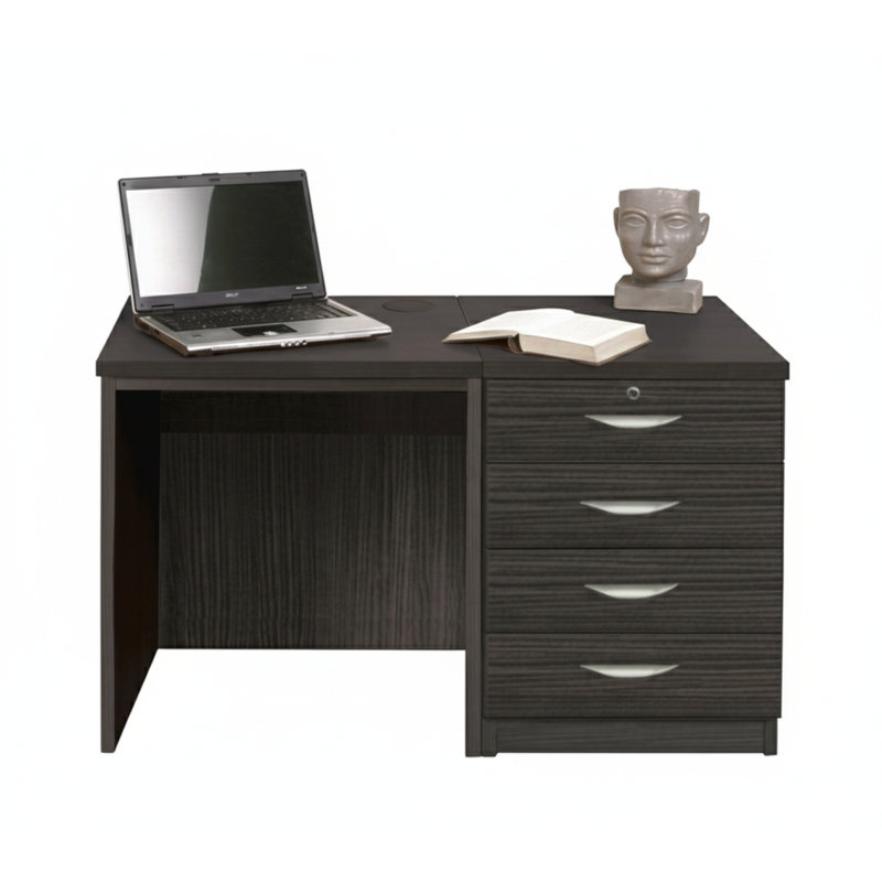 Walshaw Solid Wood Base Writing Desk, Black Havana