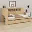 Lit de jour en bois avec tablettes de rangement, USB et lit gigogne-985278665