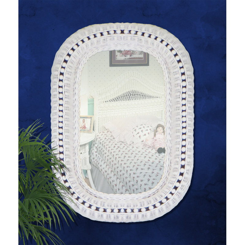 Winnsboro Solid Wood Oval Mirror, White