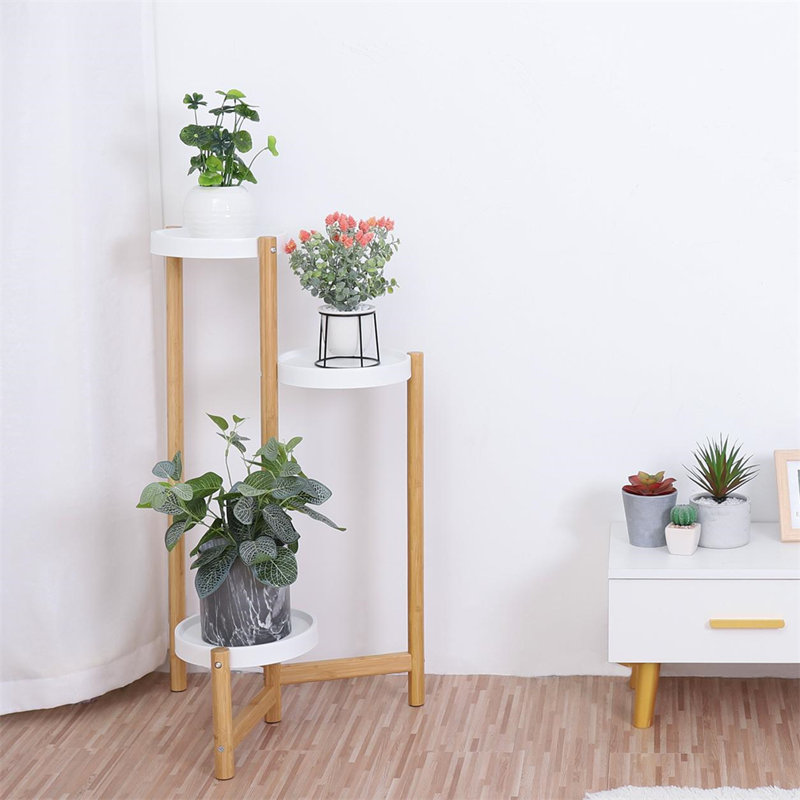 Support de pots de fleurs en coin à 3 niveaux