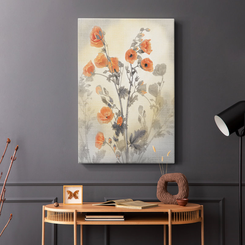 Coquelicot rouge - Cavas enveloppés de galerie, H 18 po x l 12 po