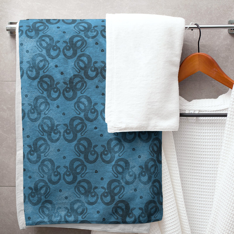 Serviette de bain serpents, bleu