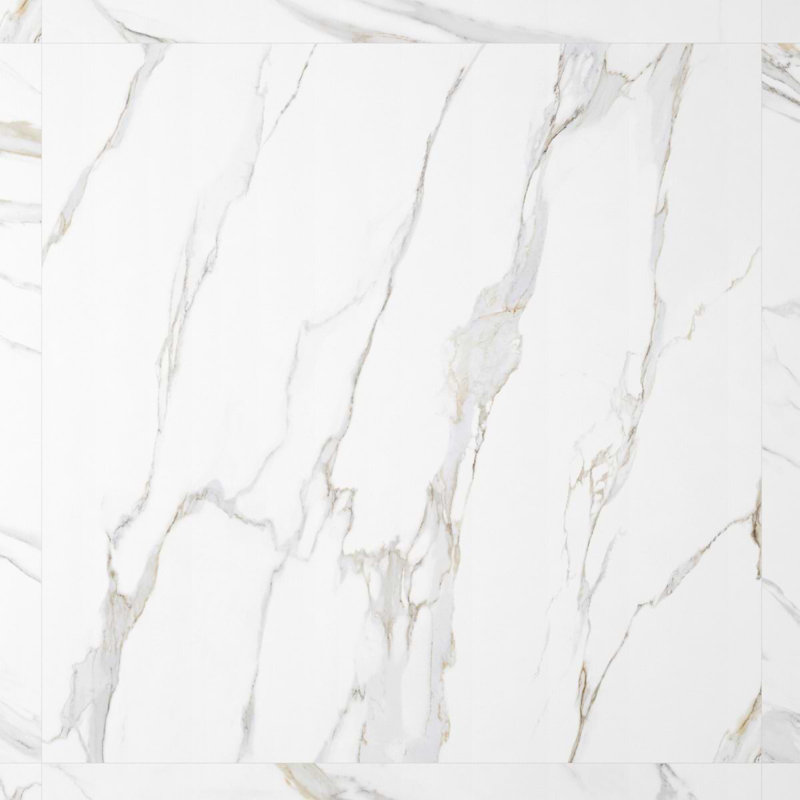 Minera 48X48 Marble Look Polished Porcelain Tile, Aurora Gold