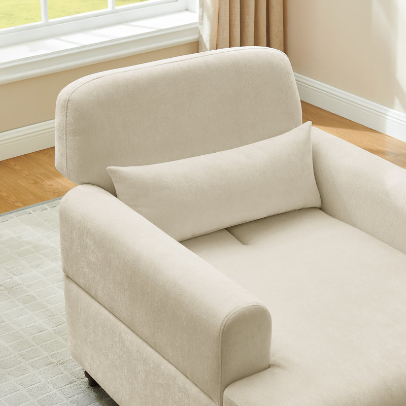 Chaise longue d'intérieur rembourrée 36 po 36 po, ensemble de 2, Beige