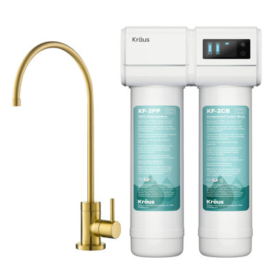 KRAUS Purita 2-Stage Under-Sink Filtration System With Single Handle Drinking Water Filter Faucet
