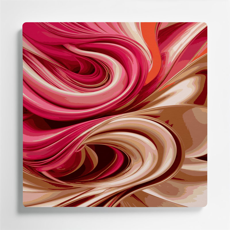 Abstraction numérique 18, art mural en métal rouge, H 32 po x l 32 po