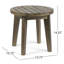 Table d'appoint d'extérieur en bois gris de 40 cm (16 po), avec des lattes élégantes et un style rustique. Finition grise.
