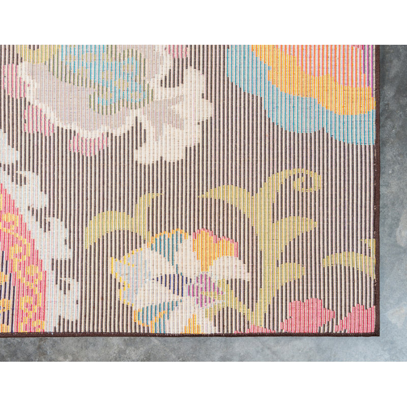 Tapis cachemire brun Eddins, Rond 8 pi