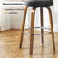 360° Swivel Upholstered Bar Stools - Walnut Wood Counter Chairs Load 150Kg-118151905