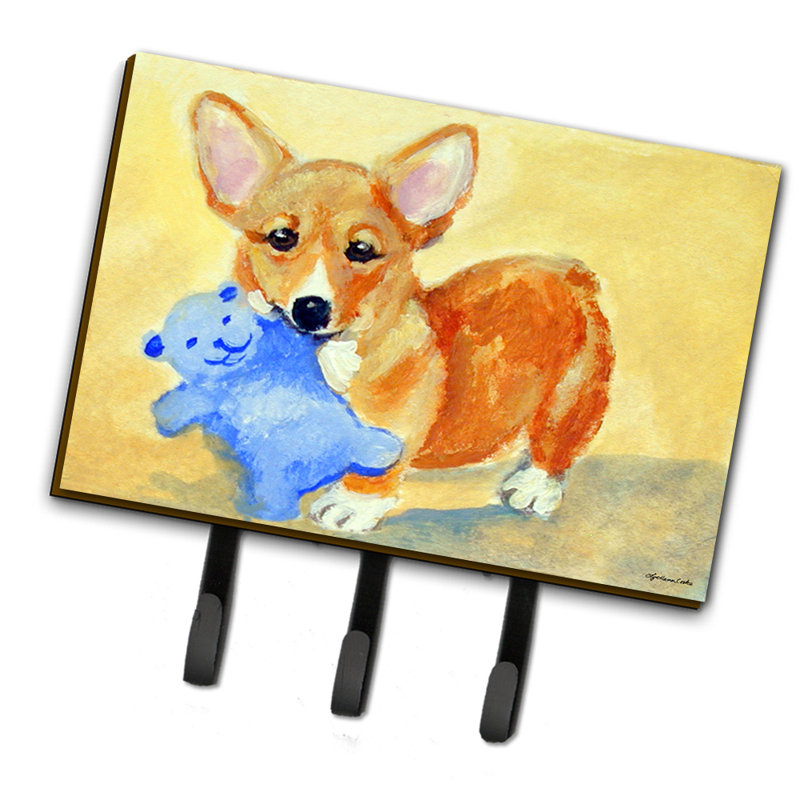 Organisateur de clés murales à ours corgi et teddy avec crochets clés