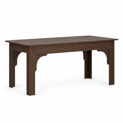 Hilda 69'' Executive Writing Desk With 4 Drawers, Walnut Wood Grain Finish