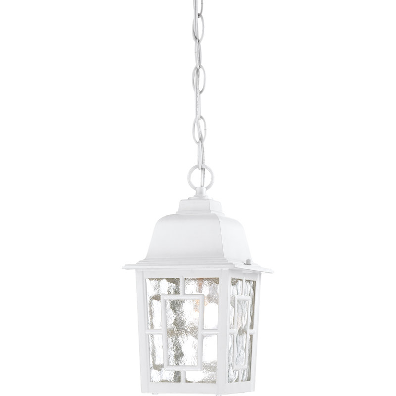 Lanterne suspendue d'extérieur à une ampoule de H 10,75 po Enloe, Blanc