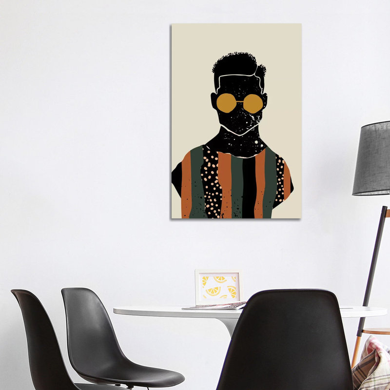 Black Hair VII - impression d'art graphique, H 26 po x l 40 po x 1,5 po, Toile tendue, Pas de tapis