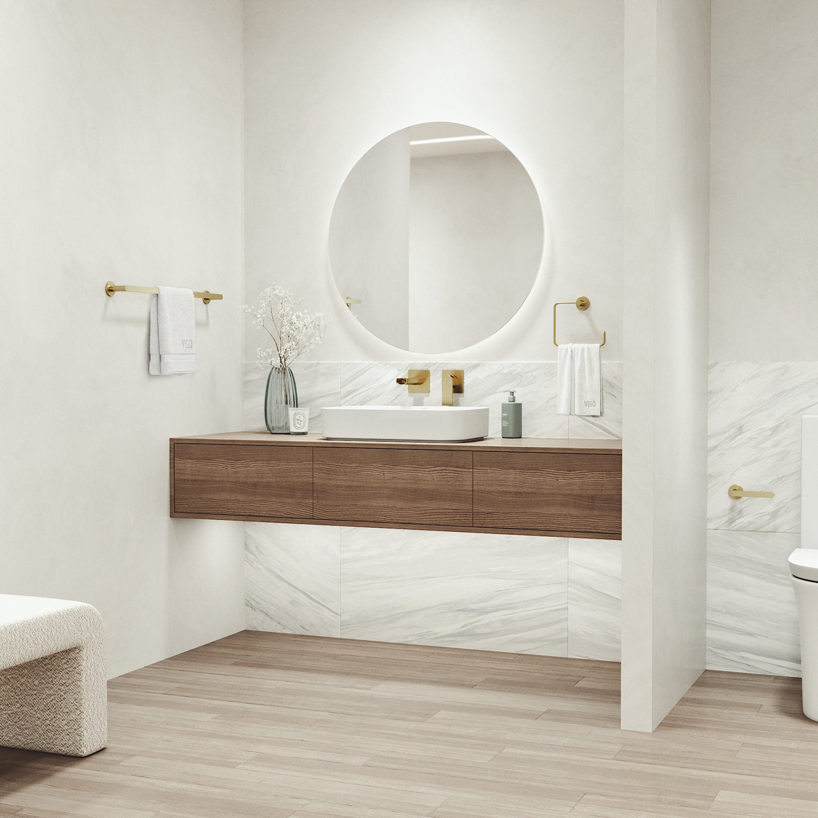 Arden 3-Piece Bathroom Hardware Set, Gold