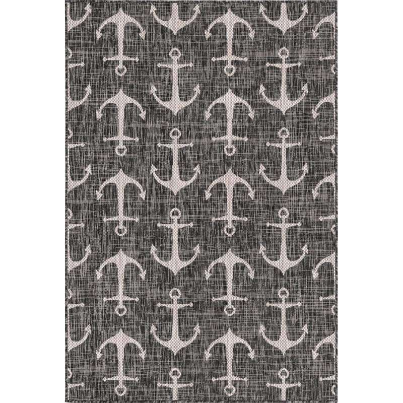 Tapis gris anthracite intérieur / extérieur Glidden, Rectangle 4pi x 6 pi