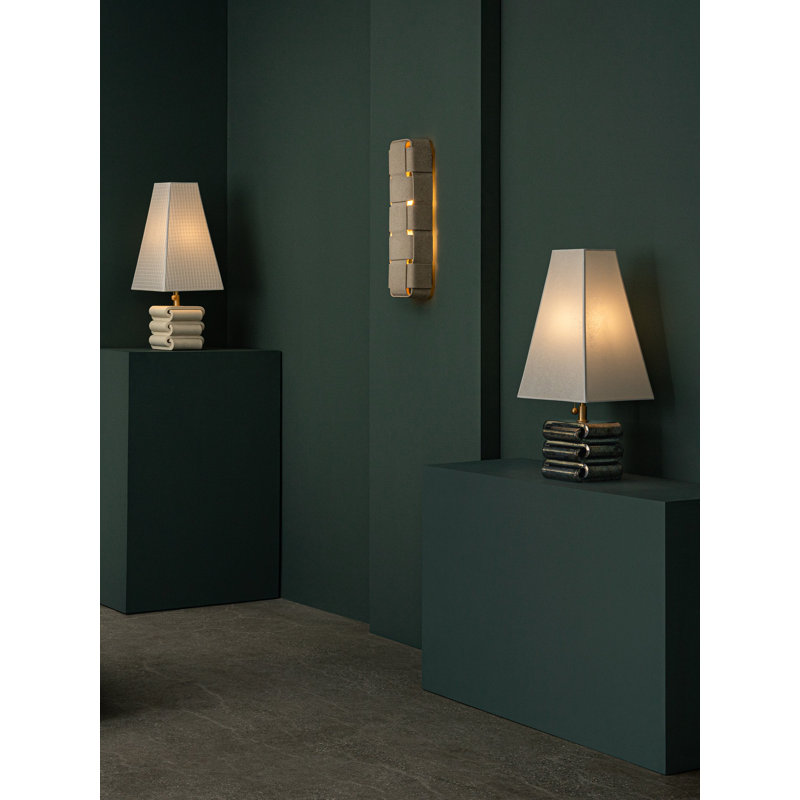 Gio Table Lamp, Bone, Grid