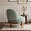 Fauteuil d'appoint à oreilles rembourré avec assise coussinée et pieds en bois massif-1265818754