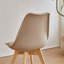 42.5cm Modern style Dining Chair, Padded Plastic Side Chair with Solid Wood Legs-367025229-340434034