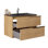 Kora 32" Bamboo Faux Finish Wall-Mounted Single Bathroom Vanity with Integrated Ceramic Top & Handles