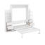 Lit escamotable avec tiroirs de rangement, lumières DEL et tablettes de bibliothèque, armoire murale escamotable en bois avec DEL-783291662