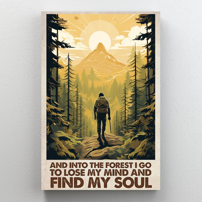 Hiking And Into The Forest, H 36 po x l 24 po x P 1,25 po