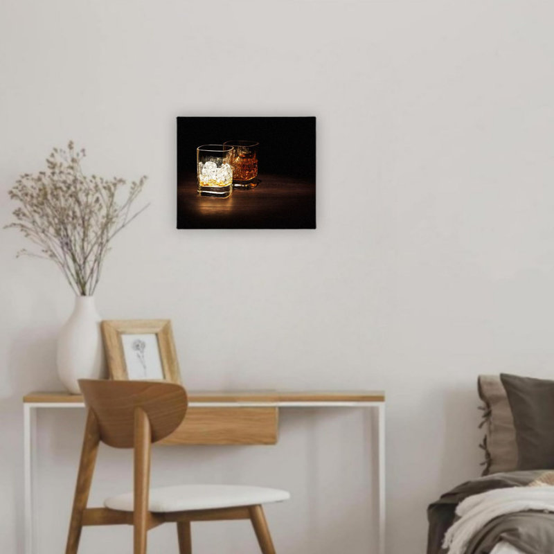 «Whiskey», art mural rétro sur toile sans cadre 12 po x 16 po