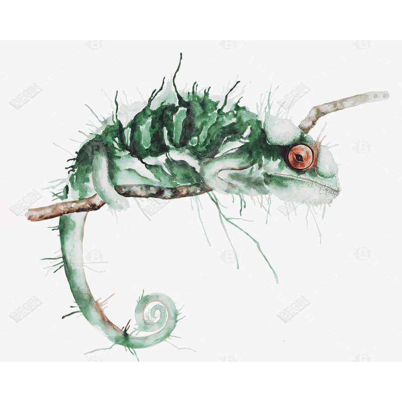 Caméléon à l'affût - Toile de reptile