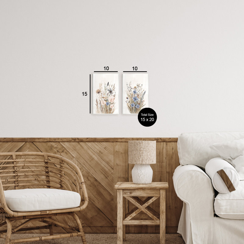 Ensemble de 2 plaques murales Soft Cottage Graminées, design par 1x, H 15 po x l 20 po