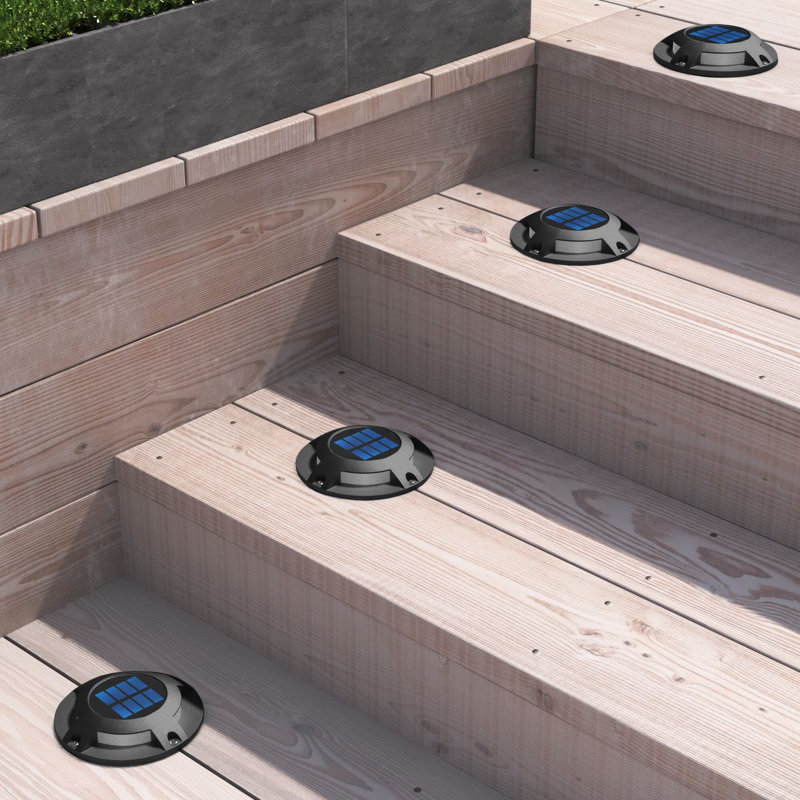 Ensemble de lumières DEL à énergie solaire pour terrasse, Noir