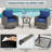 3 Pieces Outdoor Furniture Set With Swivel Chairs, Wicker Patio Furniture For Porch Deck Bistro Lawn Garden Backyard Poolside-202417662