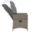  Ensemble de 2 chaises de jardin inclinables grises