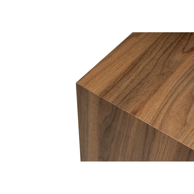 Table d'appoint moderne en noyer de 17,7 po x 19,7 po x 17,7 po Chrisina | 100% panneau de fibres à densité moyenne avec une épaisseur de 0,7 pouce | Conception élégante de couleur unie, parfaite pour le salon ou la chambre à coucher | Mobilier durable et élégant pour les espaces contemporains