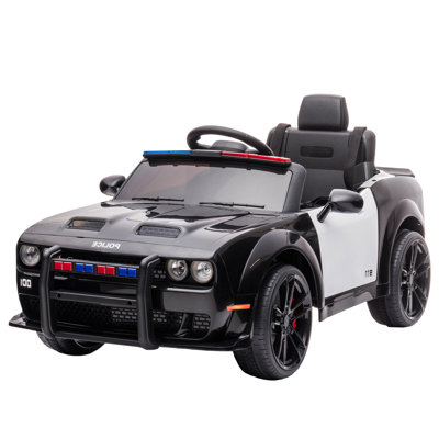 12V Electric Police Ride On Car Dual Motors 45AH Battery Emergency Vehicle Design