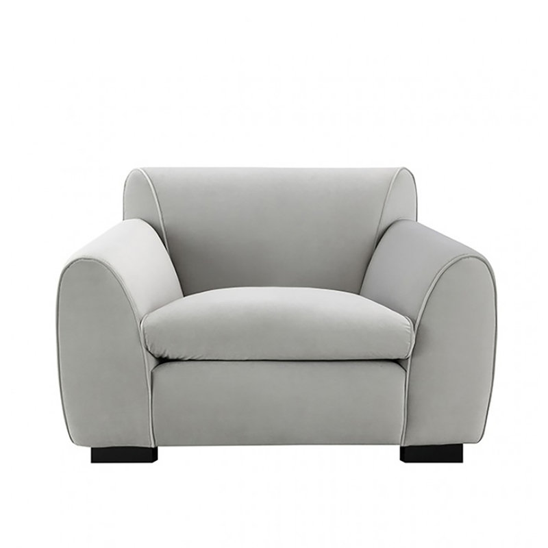 Chaise d'appoint rembourrée Churchton, Gris clair
