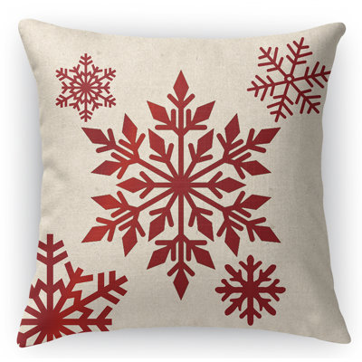 Coussin décoratif intérieur / extérieur rouge Snowflake