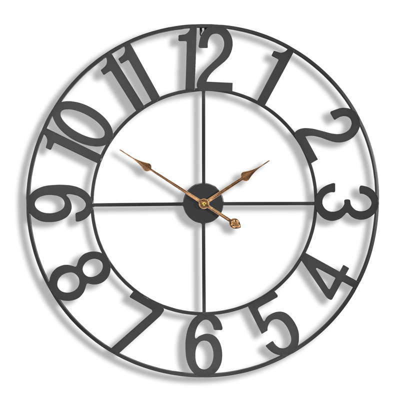 Grande horloge murale 32 po, Noir