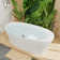 63" Solid Surface Stone Resin Oval-shaped Freestanding Soaking Bathtub With Overflow